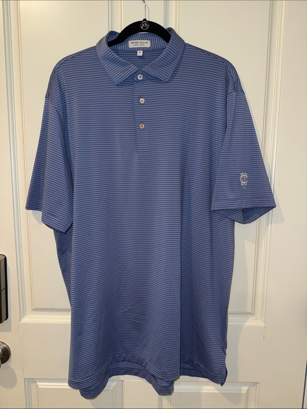 Peter Millar Light Blue Micro-Stripe Polo